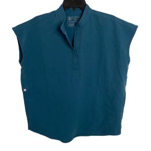 Figs Rafaela dark teal top scrubs small (oversized)